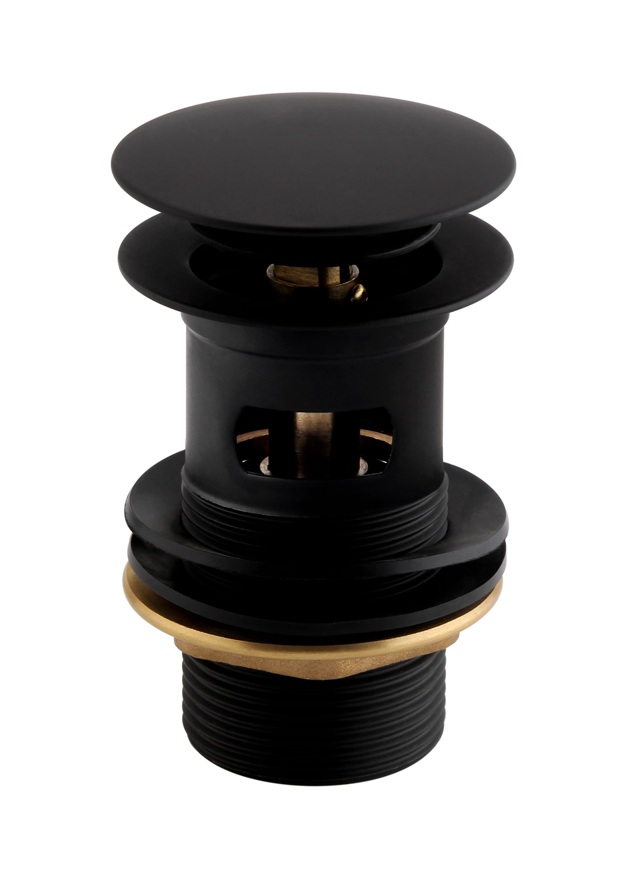Bristan W BASIN04 Blk Round Basin Clicker Waste Slotted Black