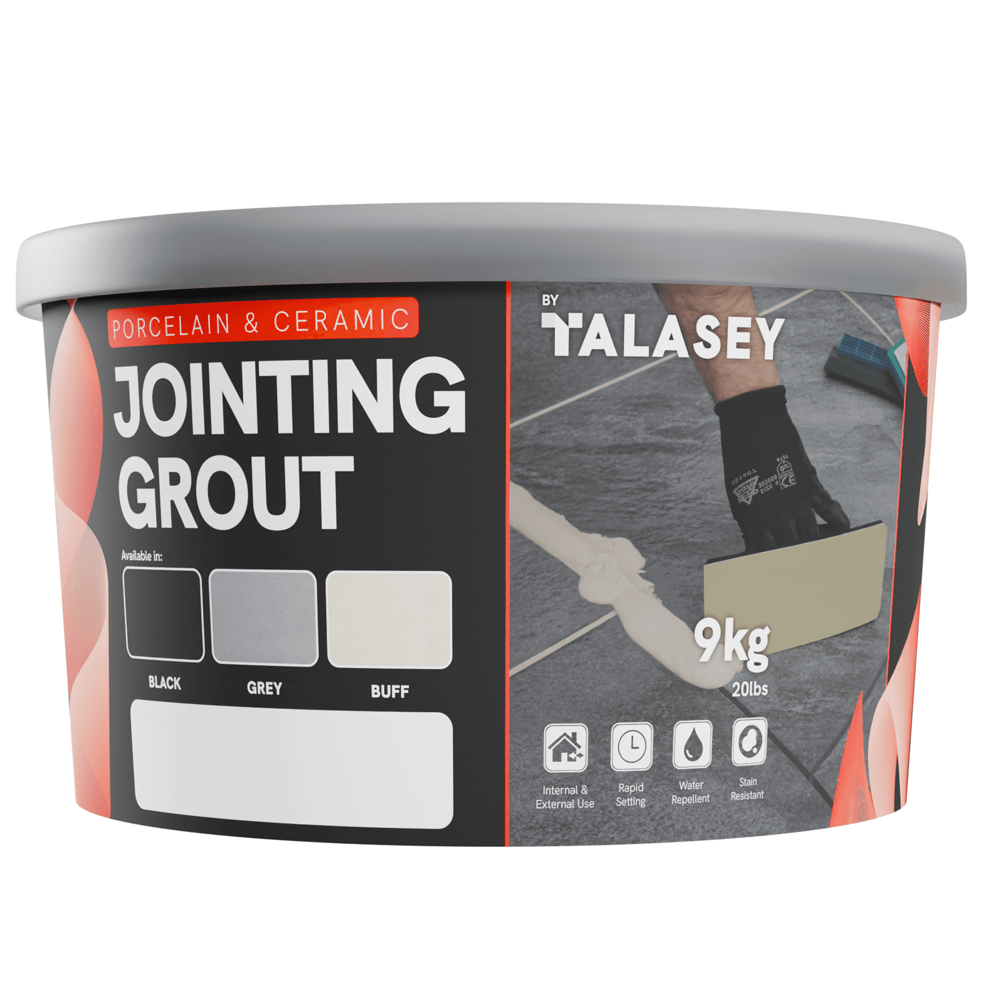 Talasey Pavetuf Grey Jointing Grout, 9kg