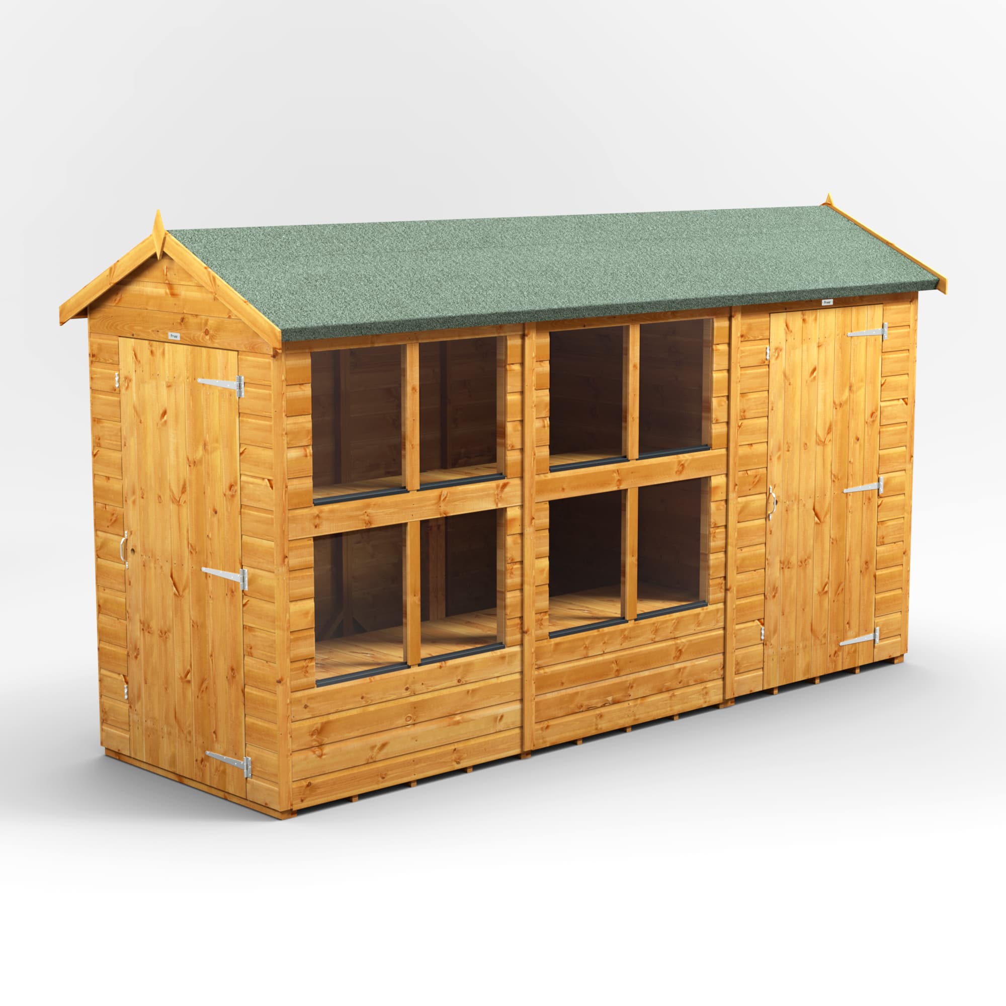 Powersheds 12 x 4 Power Apex Potting Shed With 4ft Side Store