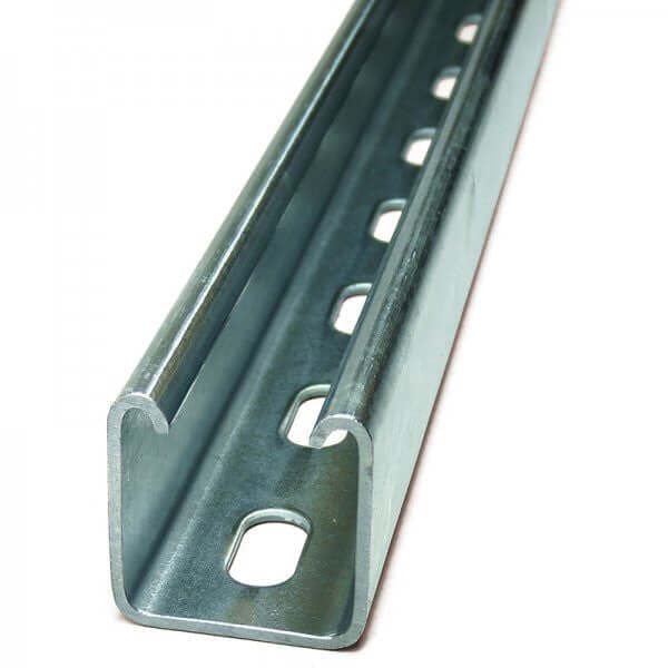 41x41x2.5mm Slotted Channel Pre-Galv 3000mm BS6946:1988