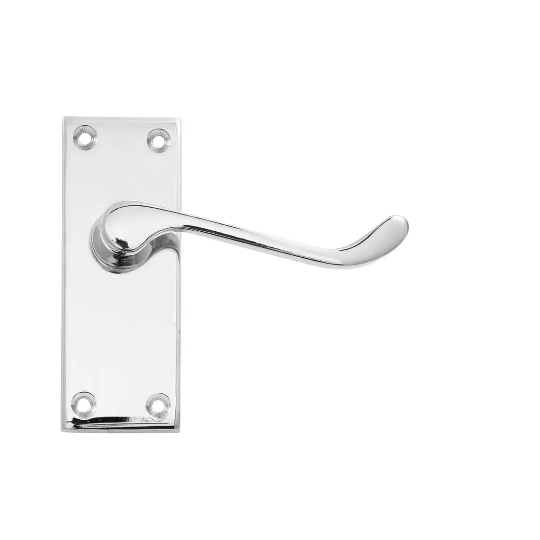 Vic Scroll Latch Door Handles Polished Chrome Contract