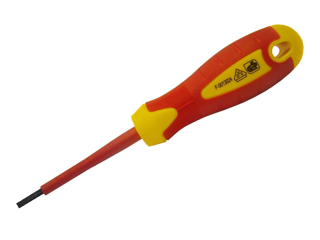 Faithfull VDE Soft Grip Screwdriver Parallel Slotted Tip 3.5 x 100mm FAISDVDE35