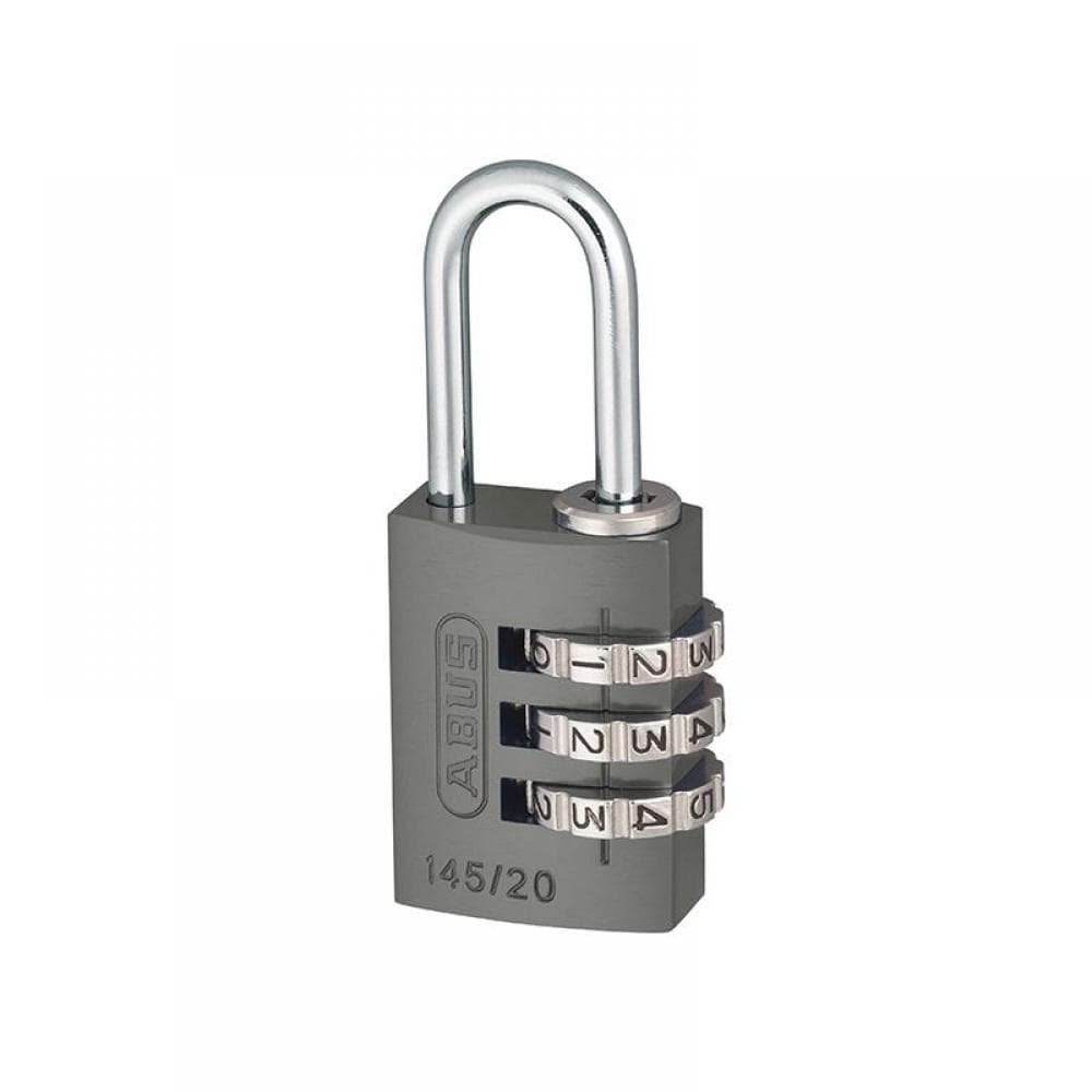 Abus Mechanical 46576 145/20 20Mm Aluminium Combination Padlock Titanium 46576