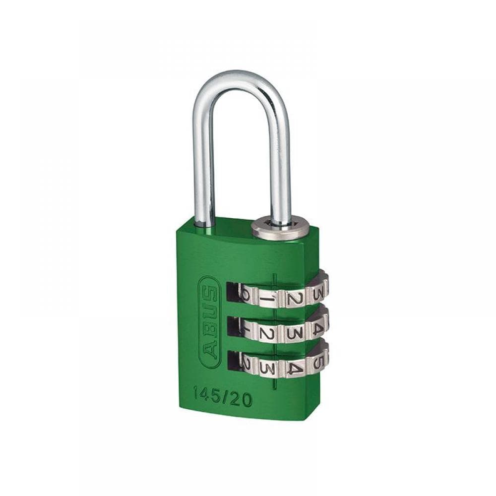 Abus Mechanical 46571 145/20 20Mm Aluminium Combination Padlock Green 46571