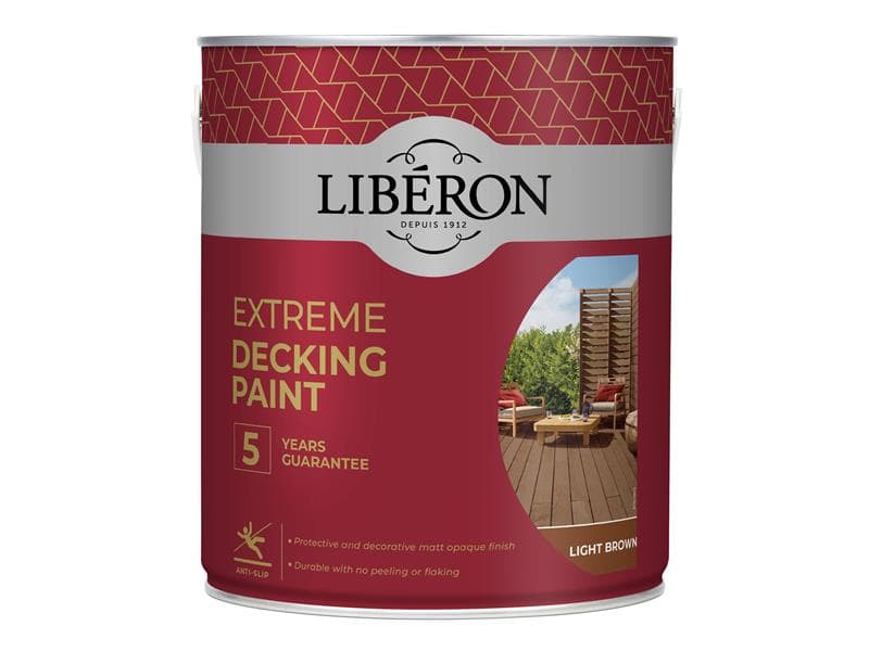 Liberon 126137 Extreme Decking Paint Light Brown 2.5 Litre