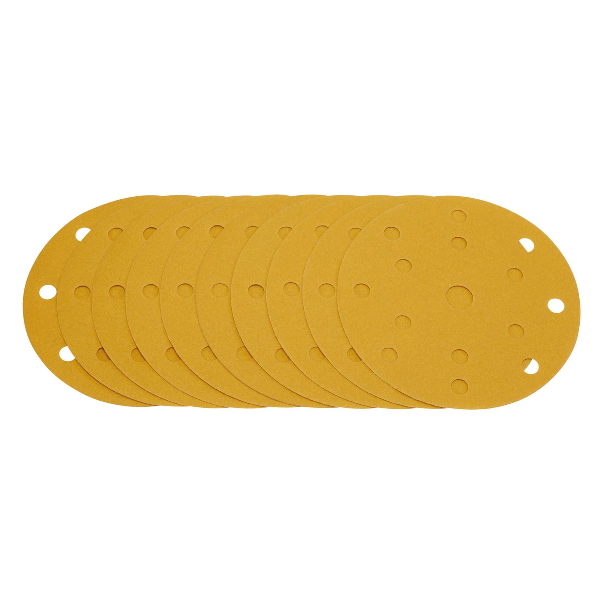 Draper Gold Sanding Discs With Hook & Loop 150Mm 240 Grit 15 Dust Extraction Holes (Pack Of 10) pack 1 08476