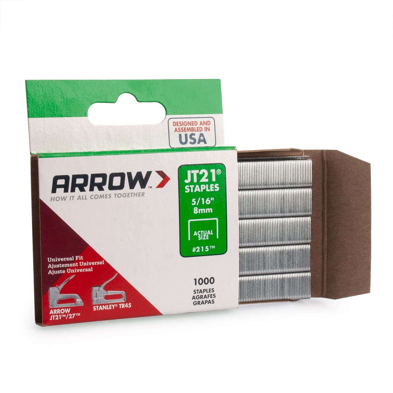Arrow A215 Jt21 Light Duty Staples 5/16in (Pack Of 1000)