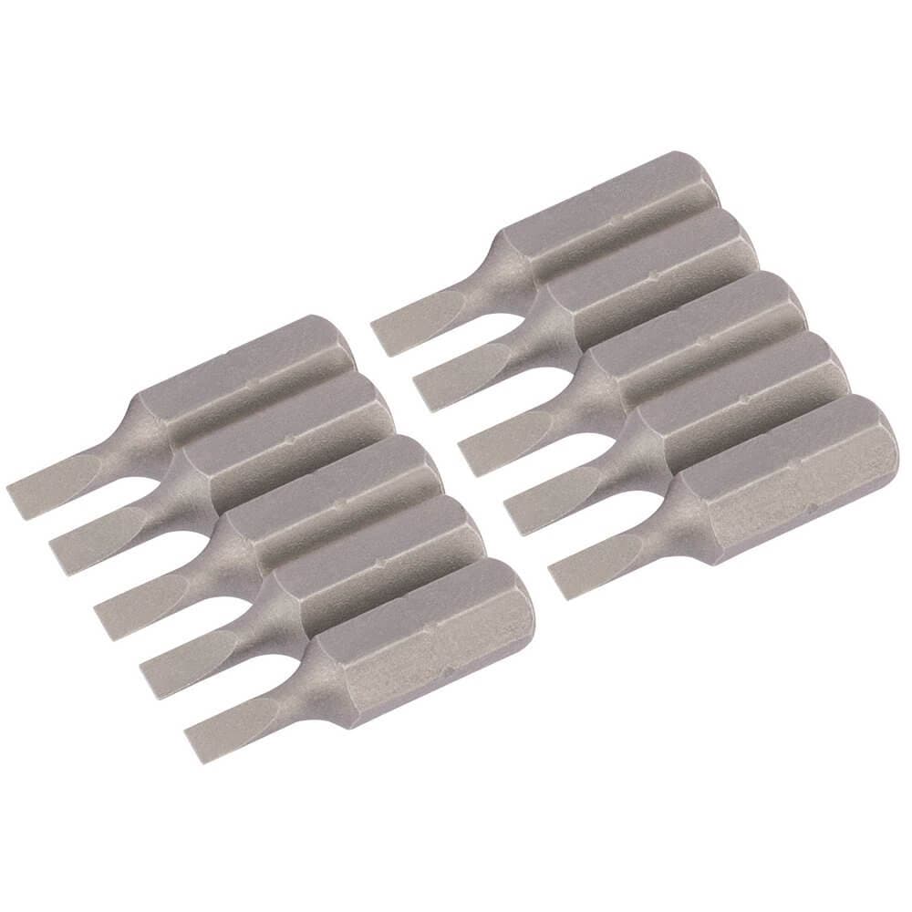 Draper 64024 Plain Slot Insert Bit 3Mm 1/4in Hex 25Mm Long (Pack Of 10) per pack