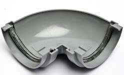 FloPlast Half Round Gutter Angle - 90 Degree x 112mm Grey