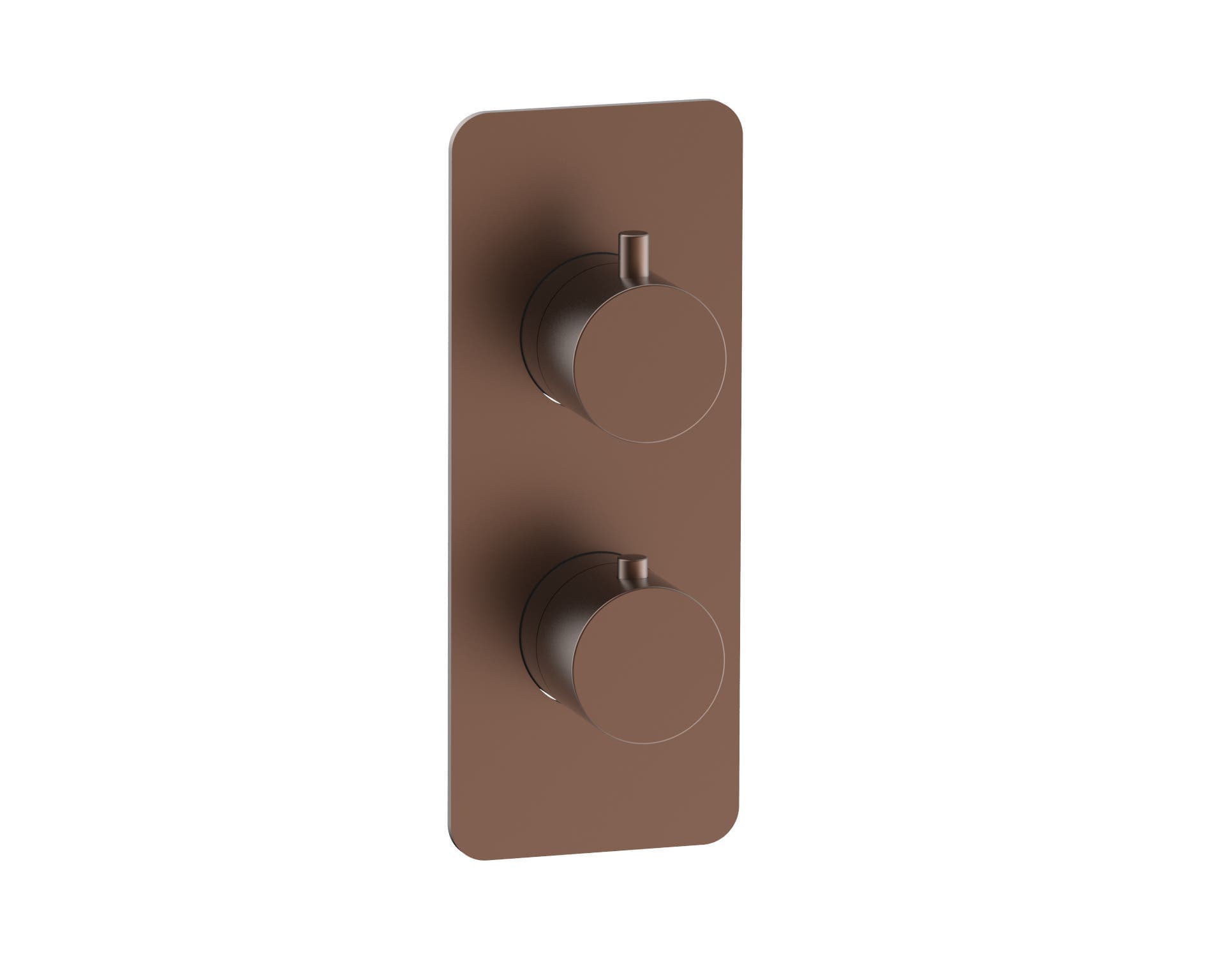 Moderne Twin Round Concealed Thermostatic Mixer Valve - WRAS - Brushed Bronze