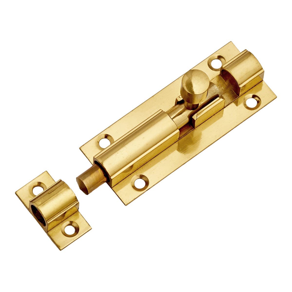 Straight Internal Door Locking Bolt - Brass - 64mm - Security Solutions