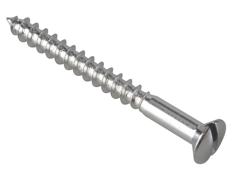 Forgefix FPRAH440CP Multi-Purpose Screw Sl Raised Head Chrome Plated 4.0 X 40Mm Forgepack 20