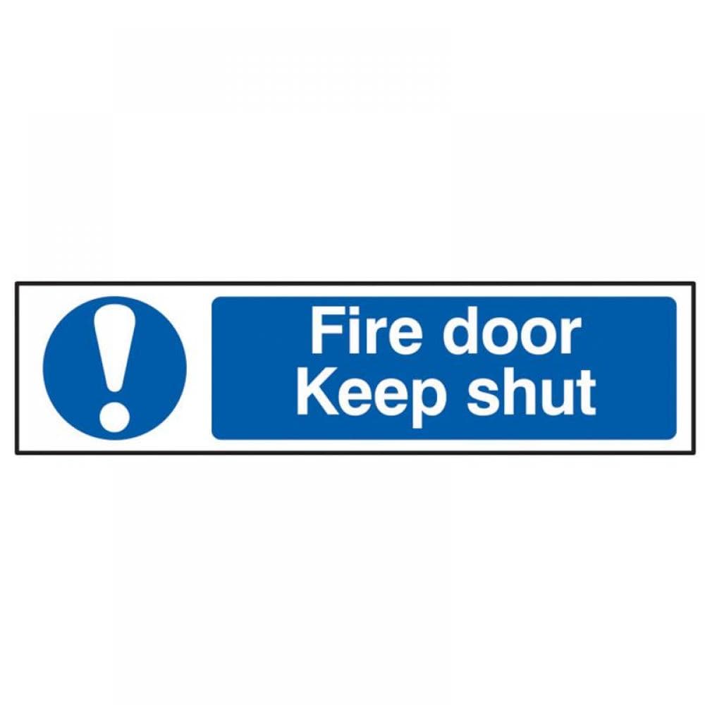 Scan 5004 Fire Door Keep Shut - Pvc Sign 200 X 50Mm