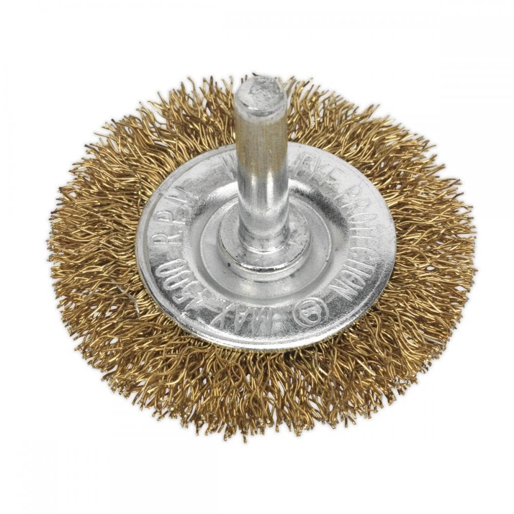 Sealey SFB50 Flat Wire Brush Ø50Mm With 6Mm Shaft