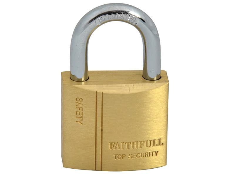 Faithfull BC0430 Brass Padlock 30Mm 3 Keys