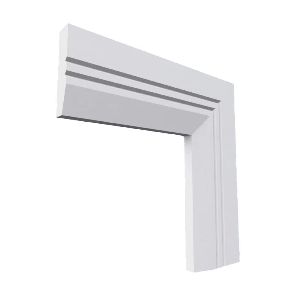 Chamfered Square V Grooved 2 MDF Architrave White Primed 4200mm x 70mm x 18mm