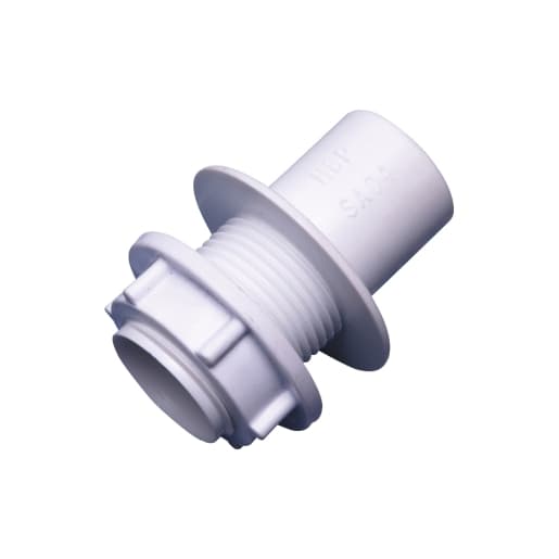 Wavin Osma Overflow solvent straight tank connector 21.5mm white