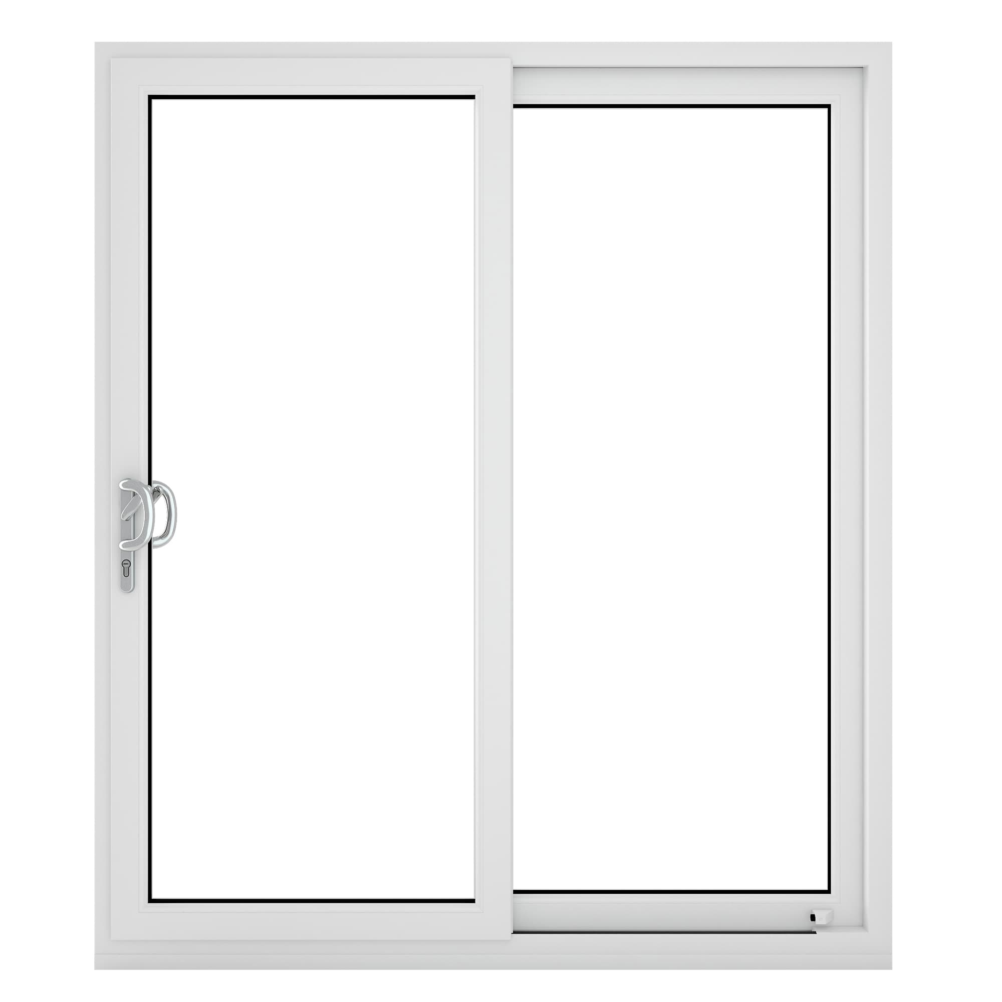 Crystal Upvc White Sliding Patio Left to Right 150 Cill Included Clear Glazed 2390 x 2090 mm
