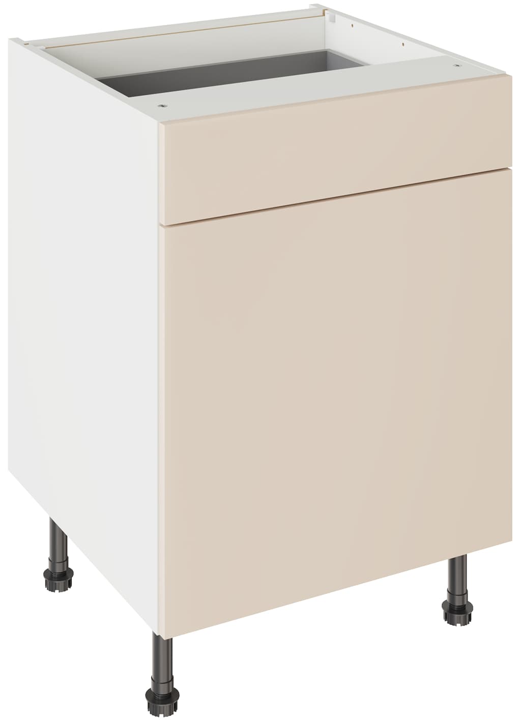 Flatpack 600 Drawerline Base Cabinet Slab Supermatt Cashmere