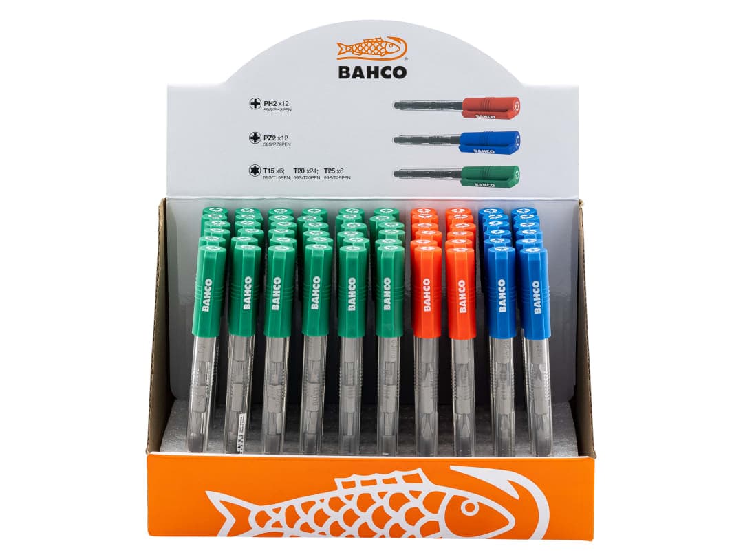 Bahco Screwdriver Bit Pen Display, 60 Piece 59S/60PEN/DISP