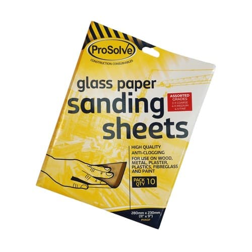 ProSolve Assorted Glass Sand Paper Sheets - 9' x 11'