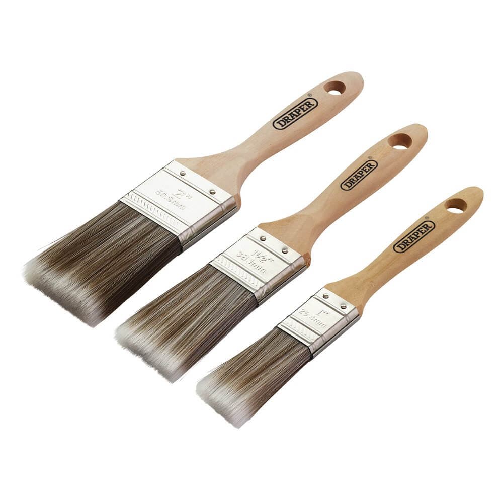 Draper Wood Handle Paint Brush Set (3 Piece) Pk 1 20439