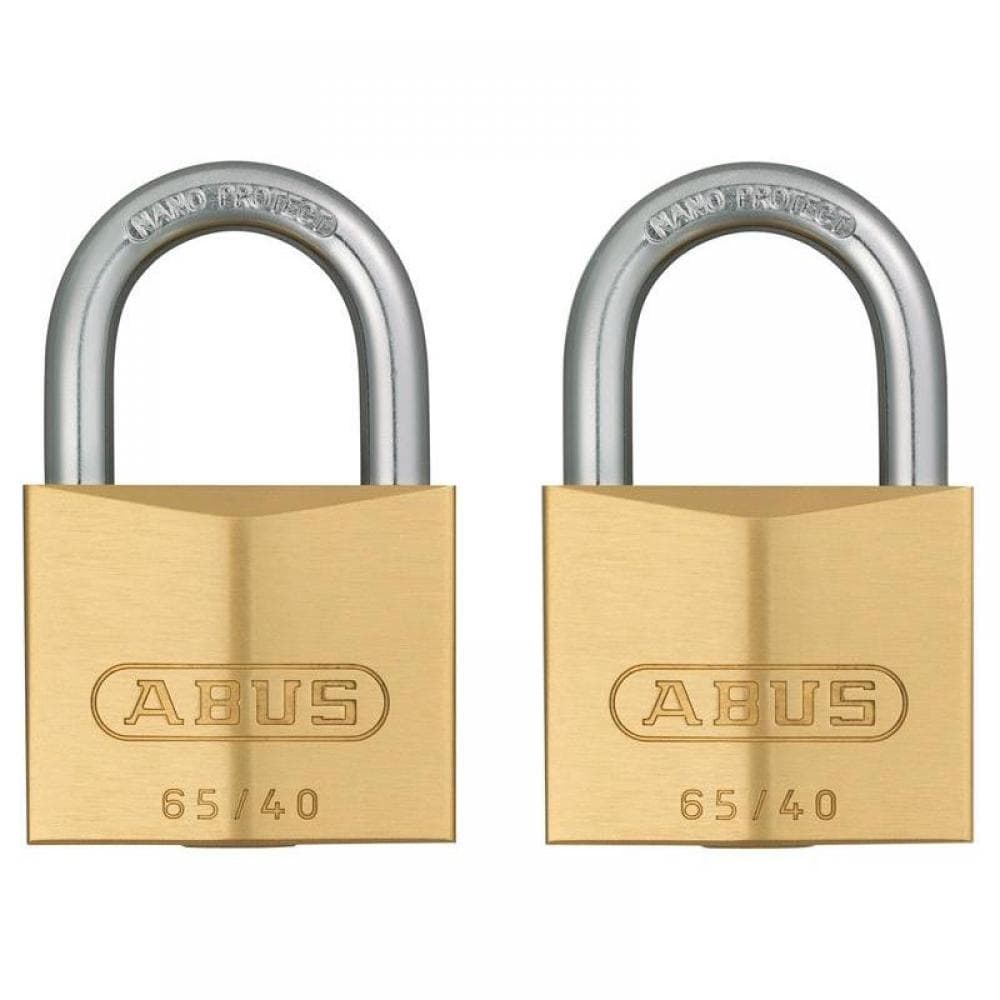 Abus Mechanical 09859 65/40Mm Brass Padlock Twin Carded