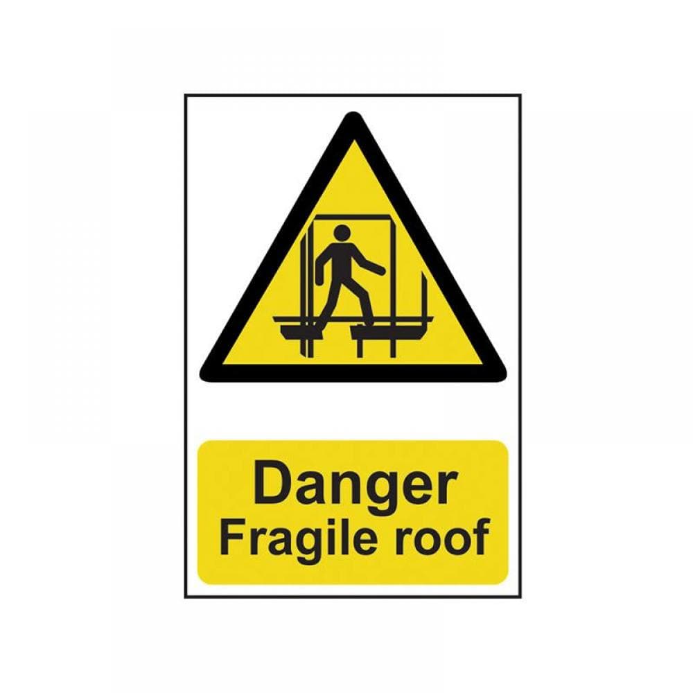 Scan 1104 Danger Fragile Roof - Pvc Sign 200 X 300Mm