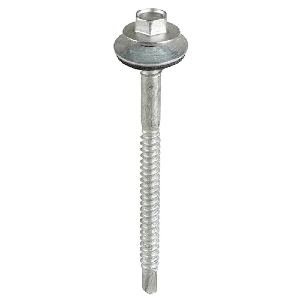 Timco LH98W16B Metal Construction Composite Panel Screws - Hex - Epdm Washer - Self-Drilling - Exterior - Silver Organic 5.5/6.3 X 98 Box 100
