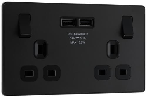Nexus Metal Black Nickel Single Slave Telephone Socket NBNBTS1-01