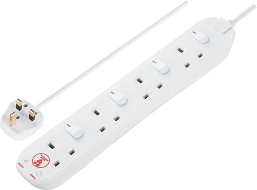 4 Skt 2M 13A Ind Sw Srg Ext Lead White SWSRG4210N-MP