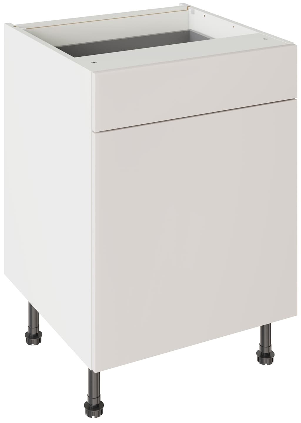 Kitchen Kit Flatpack 600 Drawerline Base Cabinet Slab Supermatt Light Grey