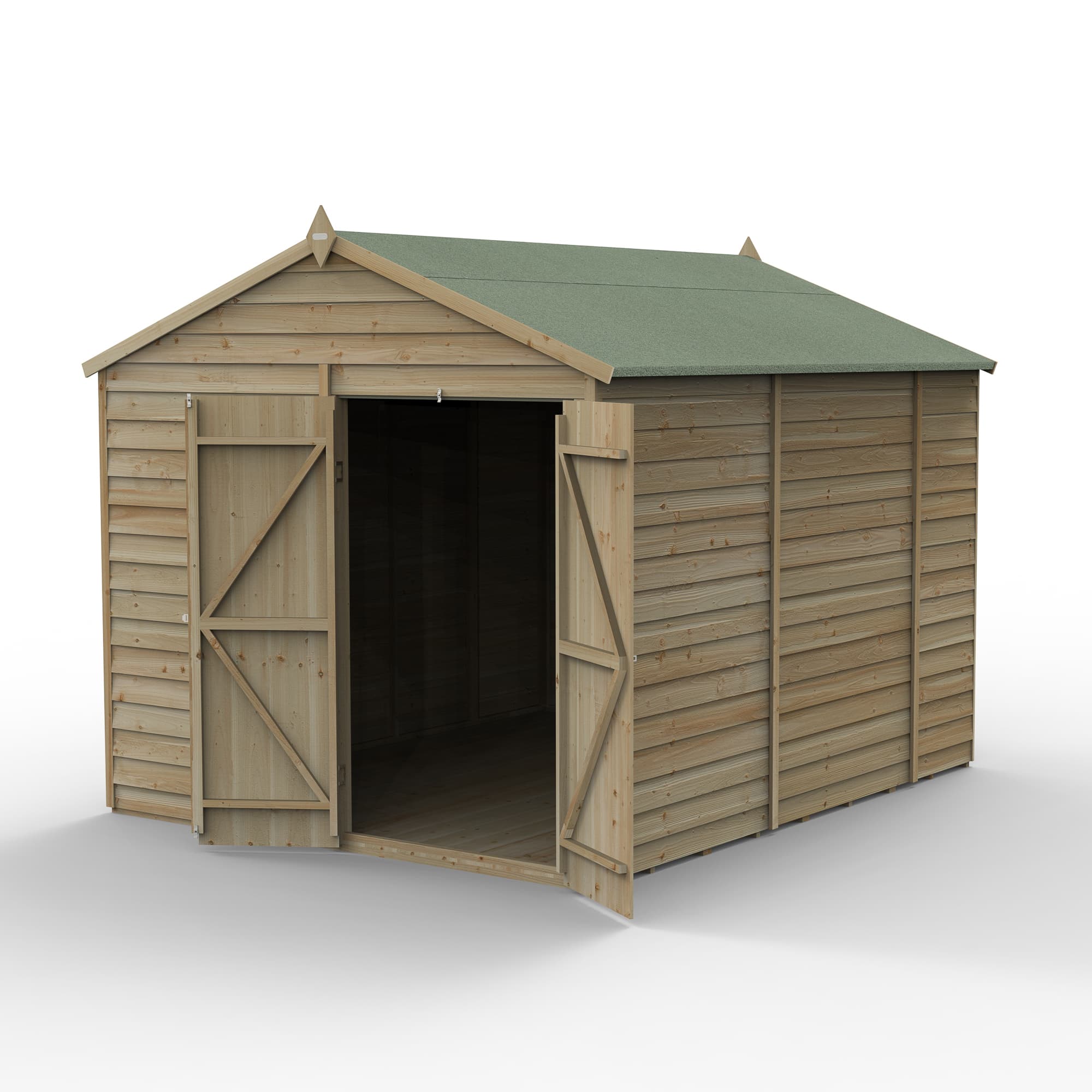 Forest Garden 4LIFE Apex Shed 8 x 10 - Double Door - No Window