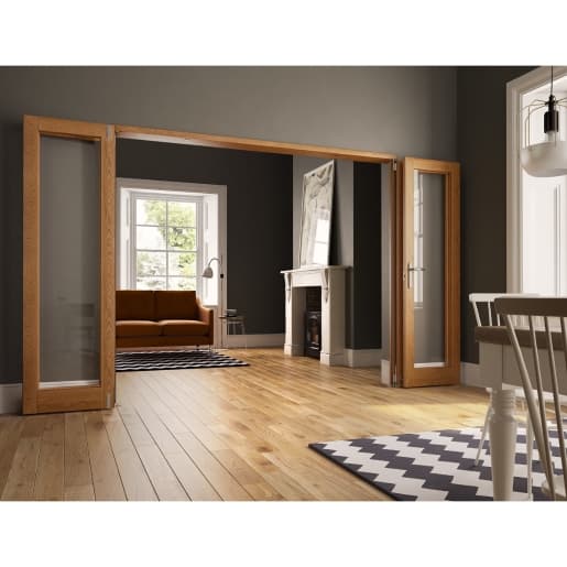Jci Door Unfinished Oak Fold Flat Set 2400mm