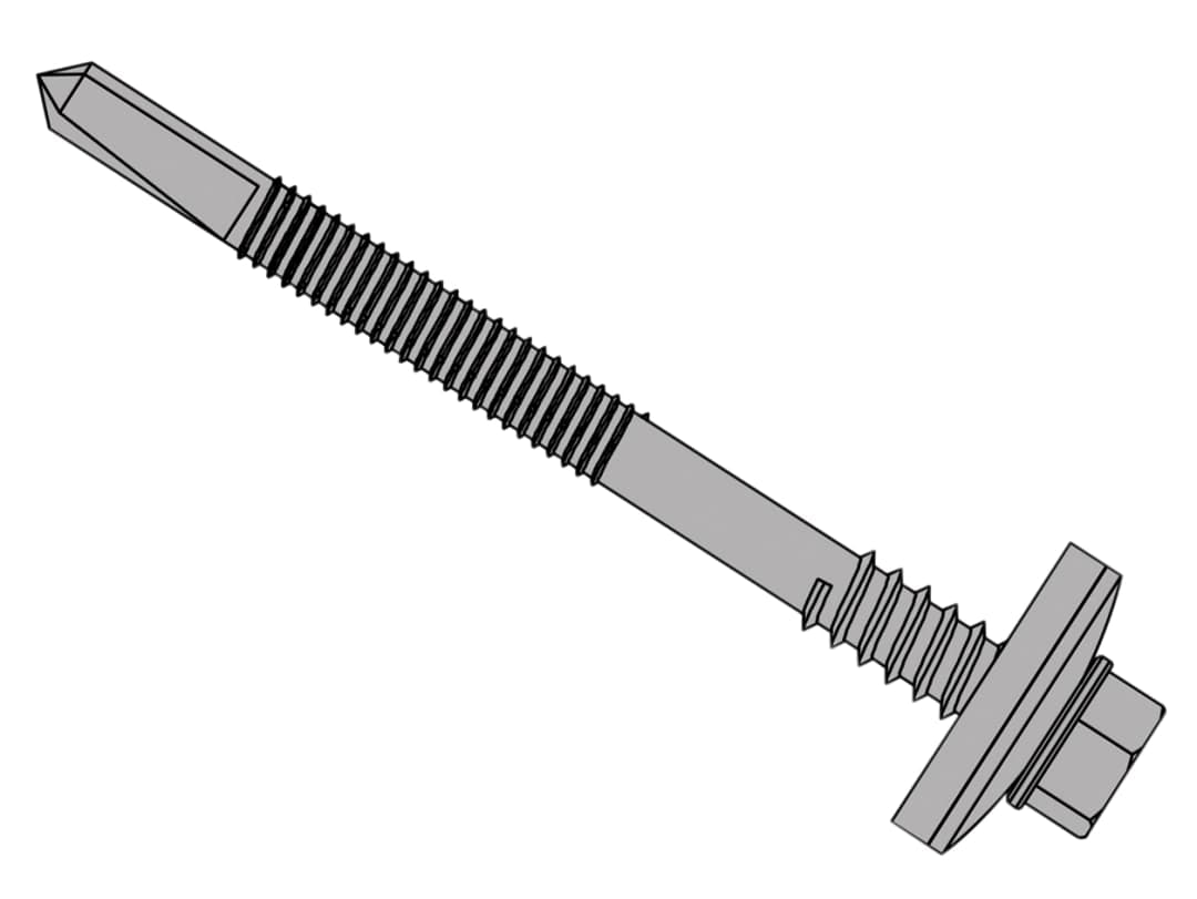 ForgeFix TechFast Composite Panels to Steel Hex Screw No.5 Tip 5.5 x 125mm Box 100 TFHW16CPSD55125H