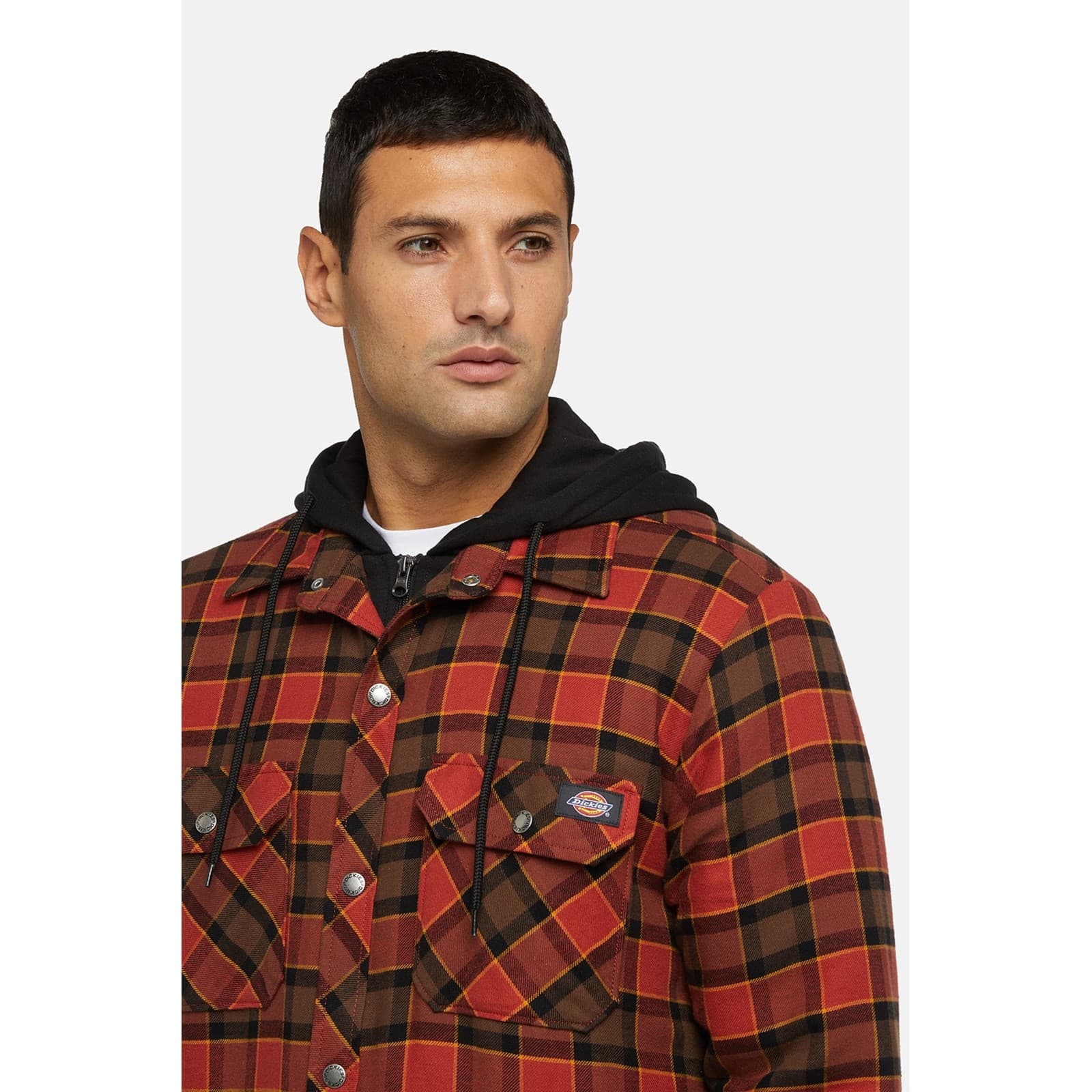 Dickies Fleece Hooded Flannel Shirt Size XXL Red 42643-79766-07