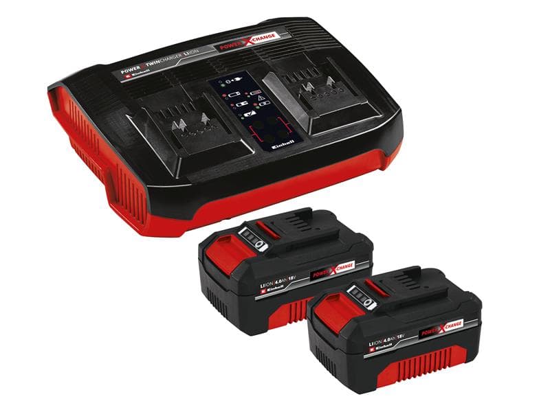 Einhell 4512112 Power X-Change Battery & Charger Starter Kit 18V 2 X 4.0Ah Li-Ion