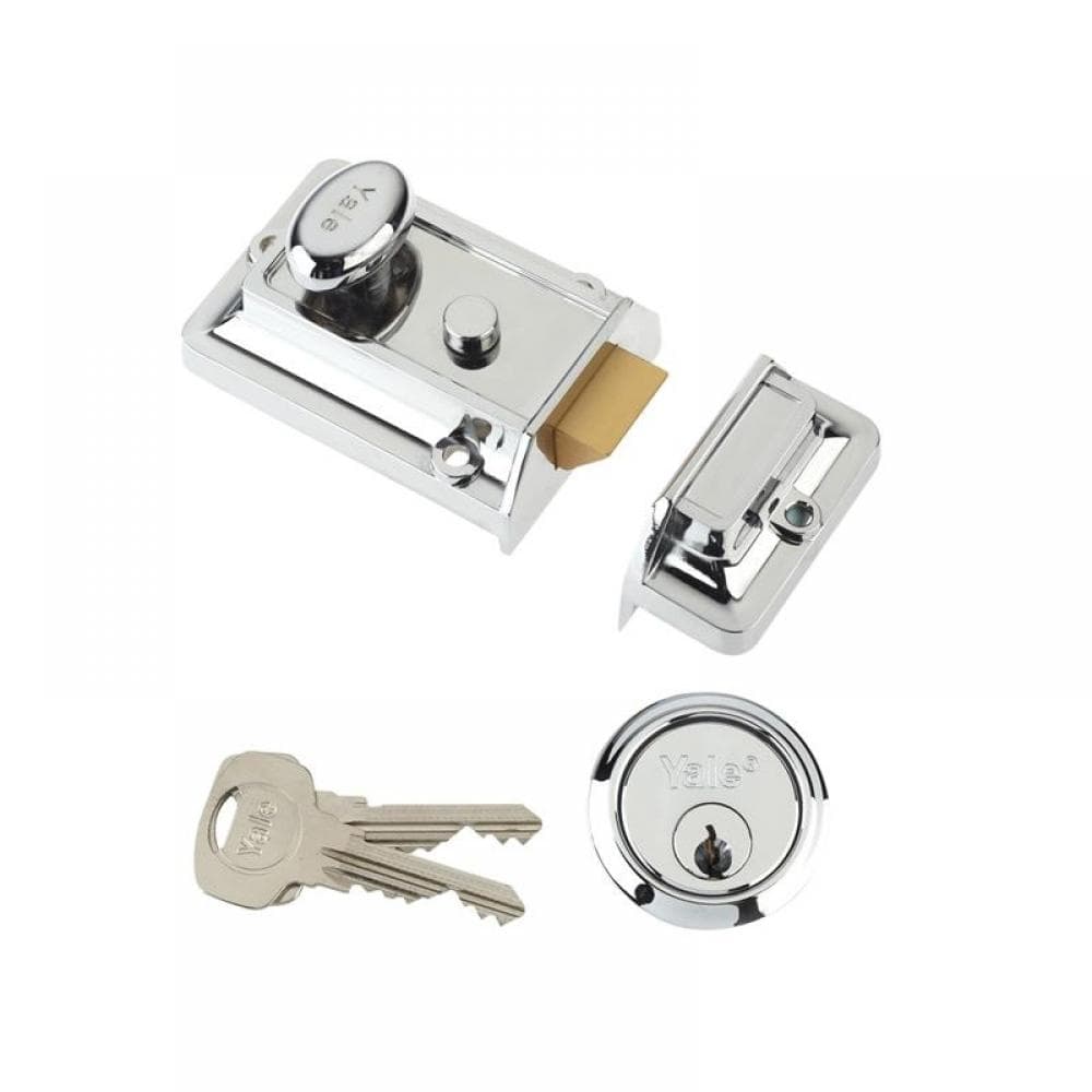 Yale Locks 630077105162 P77 Traditional Nightlatch 60Mm Backset Chrome Finish Visi