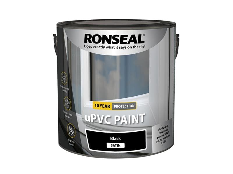 Ronseal 39395 Upvc Paint Black Satin 2.5 Litre
