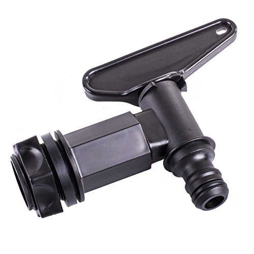 3/4" BSP Thread Water Butt Tap w/ Push On Hoselock Fitting Black Original Organics