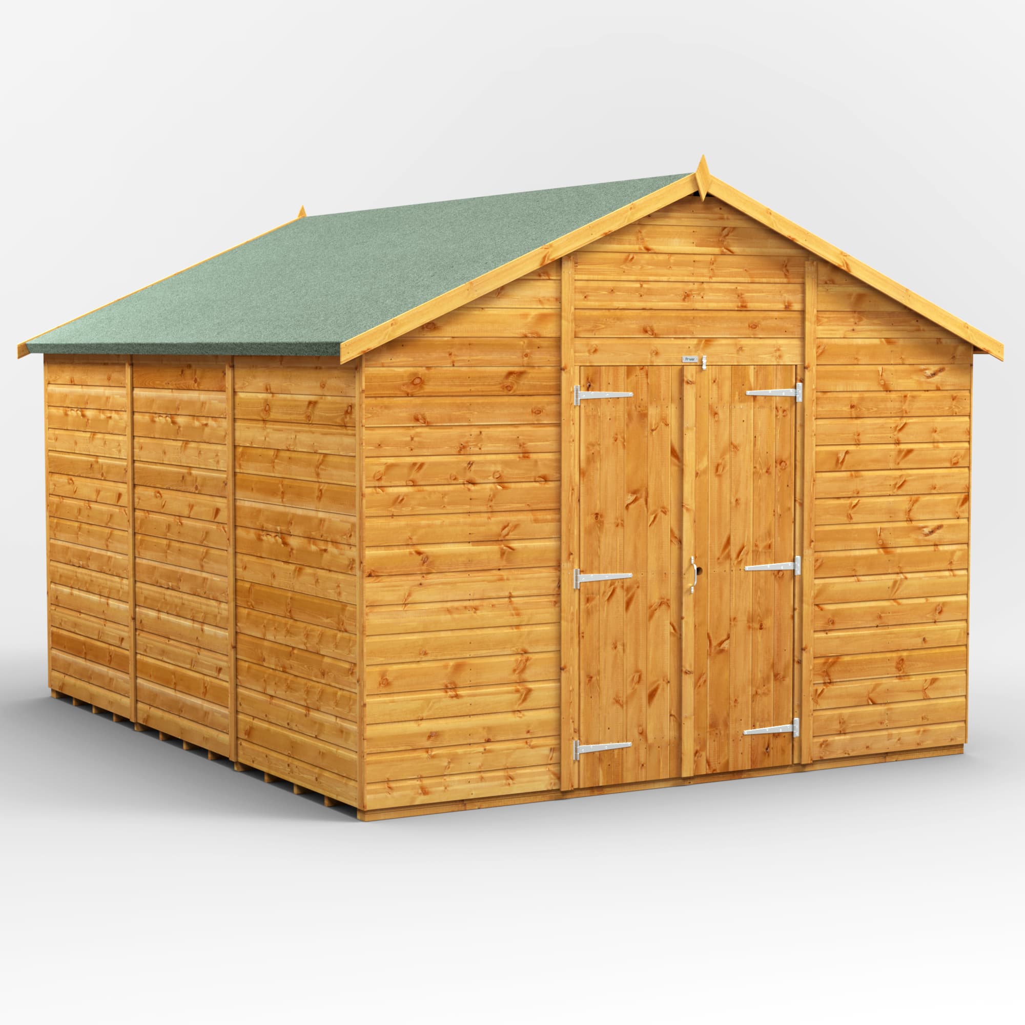 Powersheds 12 x 10 Power Apex Windowless Double Door Shed