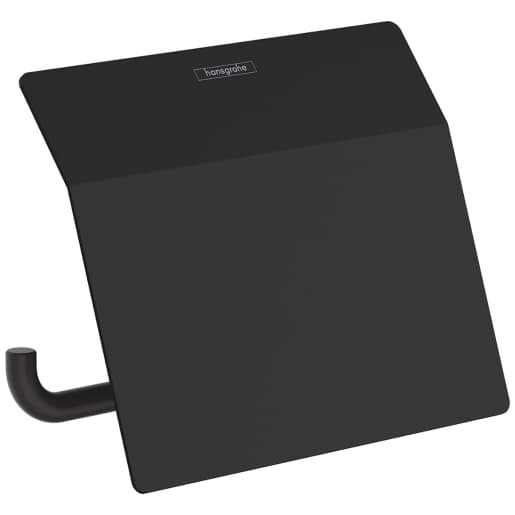 Hansgrohe AddStoris Roll holder with cover - Matt Black - 41753670