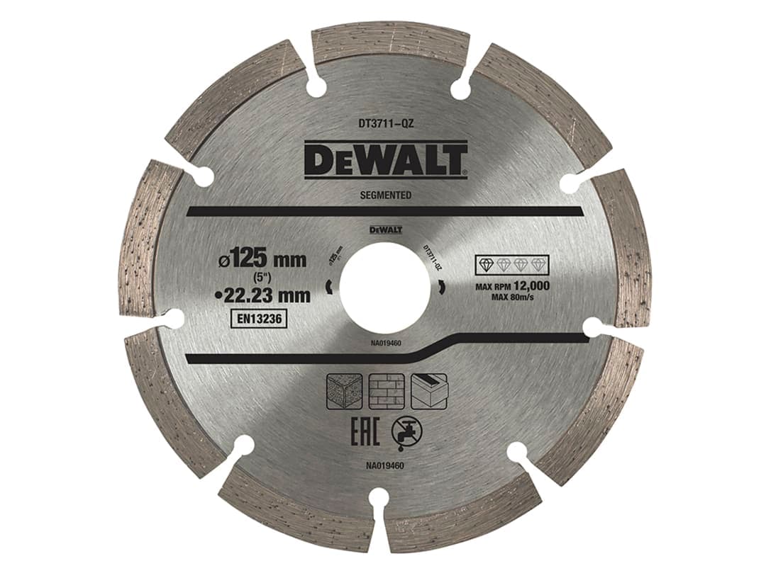 DEWALT Power Tools DT3711 Segmented Diamond Cutting Disc 125 x 22.23mm DT3711QZ