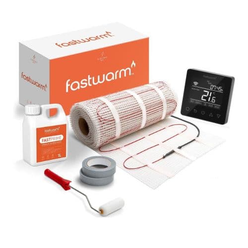 Fastwarm 150W Electric Underfloor Heating Mat - 8m2 - Fastwarm Wifi Black