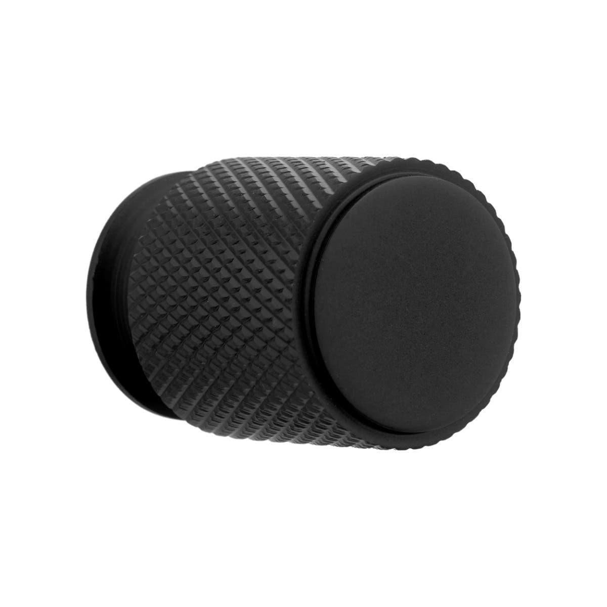 Kensington Knurled Cabinet & Drawer Knob - Matte Black - 20mm - Elite Knobs & Handles