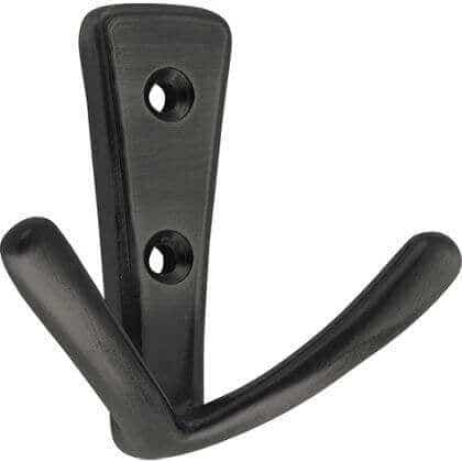 Modern Design Matt Black Wide Double Robe Hook - Wall/Door Mountable - Decohooks