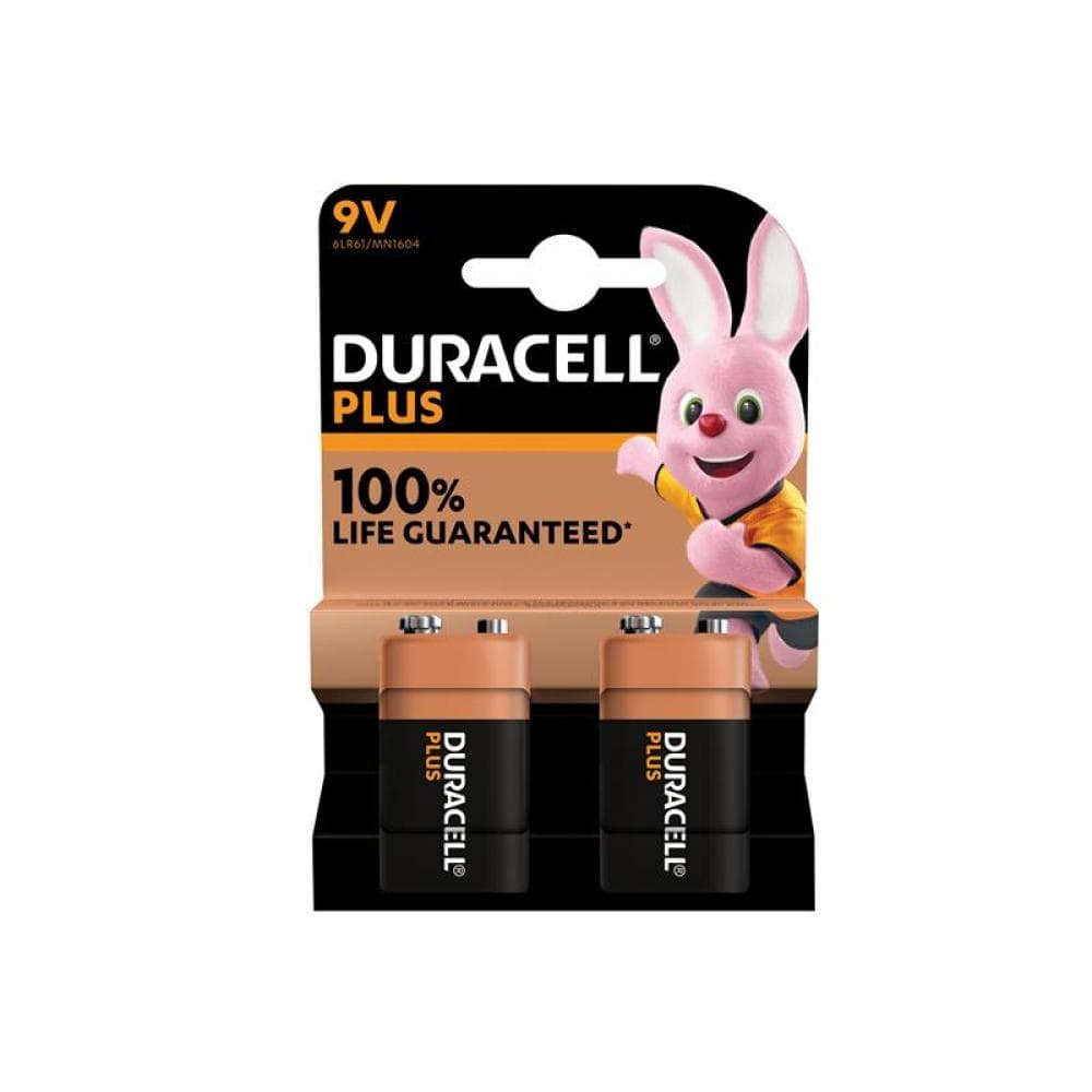 Duracell S18718 9V Plus Power +100% Batteries (Pack 2)