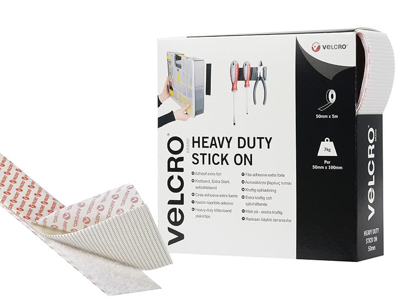 Velcro® Brand 60244 Heavy-Duty Stick On Tape 50Mm X 5M White
