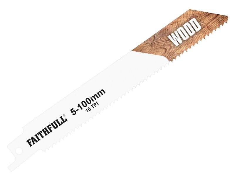 Faithfull S811H Sabre Saw Blade Wood 150Mm 10 Tpi (Pack Of 5)