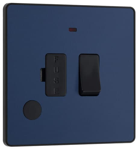 Nexus Metal Black Nickel Unswitched 13A Fused Connection Unit NBN54-01